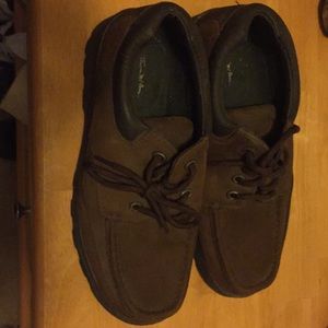 Brown thin McCann boot soles loafers